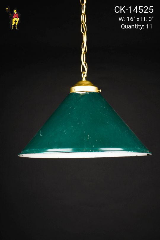 16" Green Hanging Metal Cone Reflector