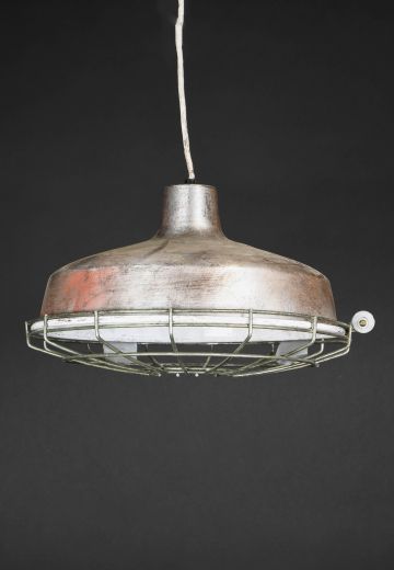 16" Distressed Silver Hanging RLM (Available w/Metal Cage)