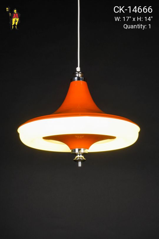 Orange Mid Century Fluorescent Pendant