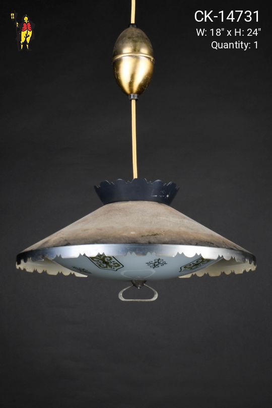 Black Metal Mid Century Pull Down Fixture