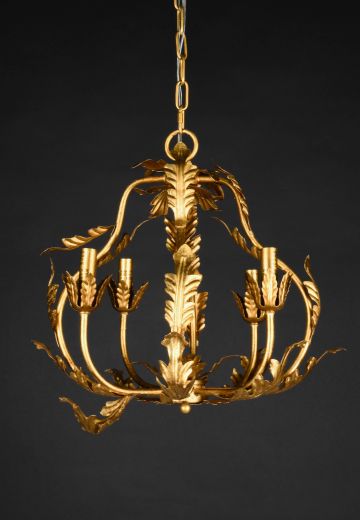 Brass Small Four Light Chandelier