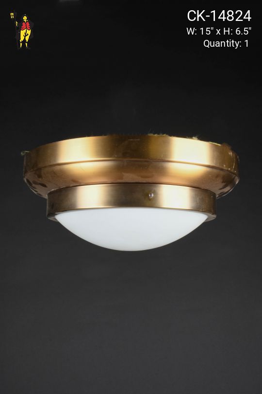 Antique Brass "Rings" Flush Mount Fixture
