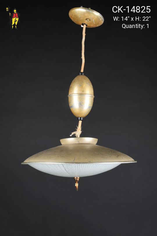 Brass Mid Century Pull Down Fixture