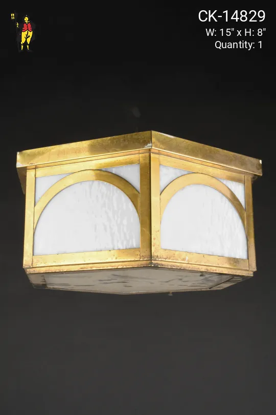 Distressed Brass Flush Mount Fixture