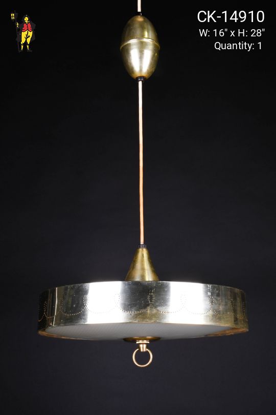 Distressed Brass Pull Down Fixture