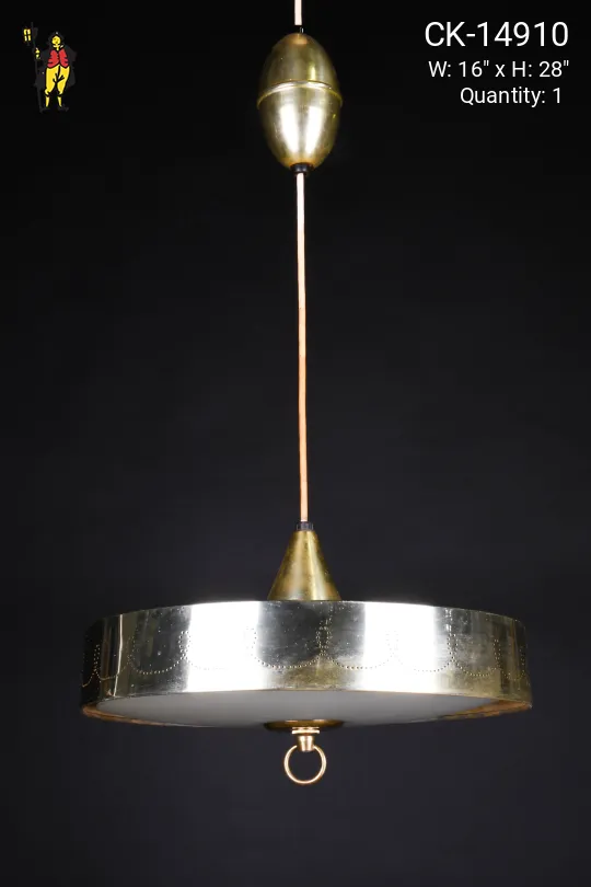 Distressed Brass Pull Down Fixture