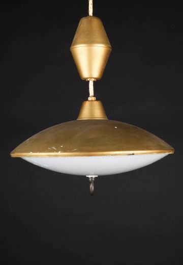 Brass Mid Century Pull Down Hanging Fixture