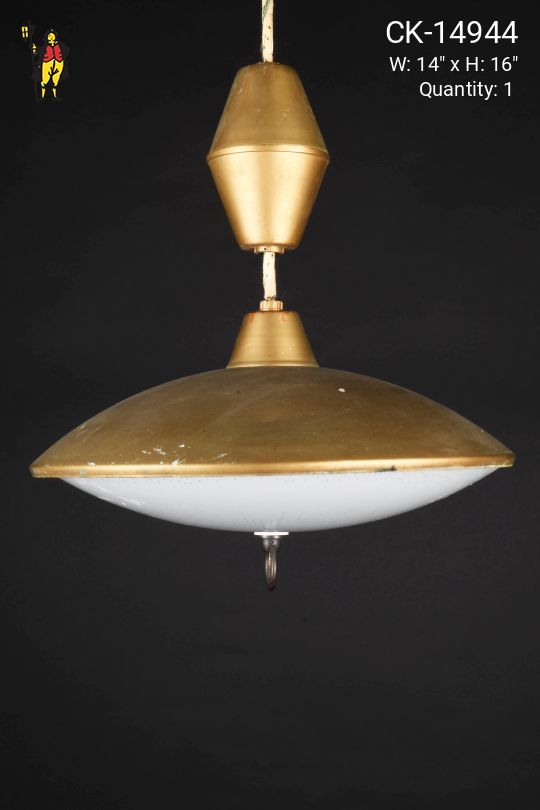 Brass Mid Century Pull Down Hanging Fixture