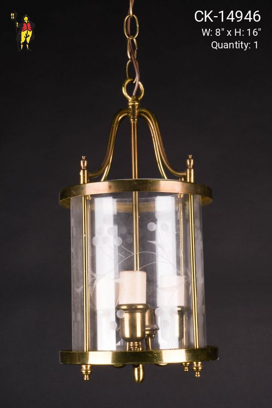 Antique Brass Three Candle Hanging Lantern