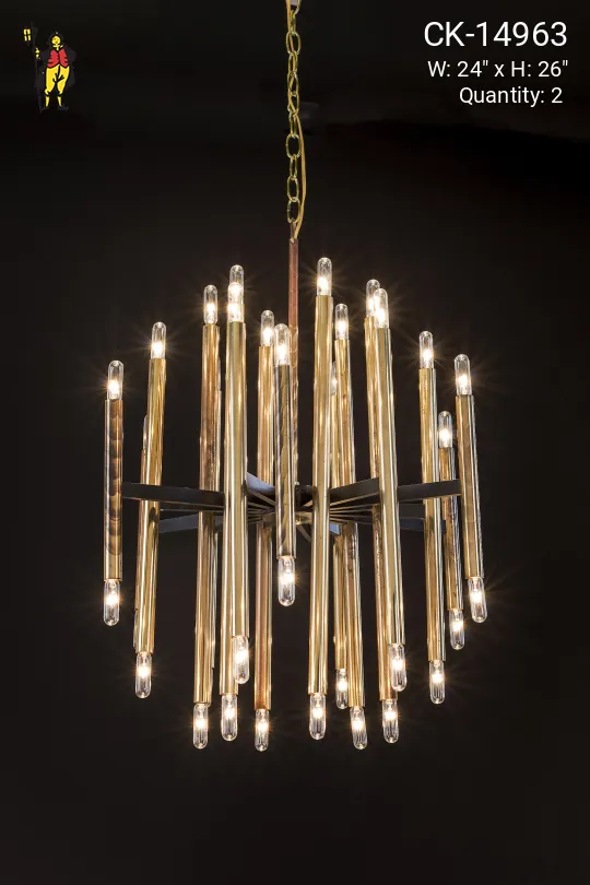 Polished Brass & Black Hanging Fixture