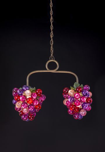 Purple Hanging Glass Grapes Fixture