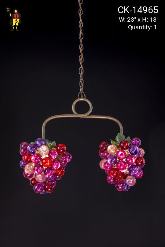 Purple Hanging Glass Grapes Fixture
