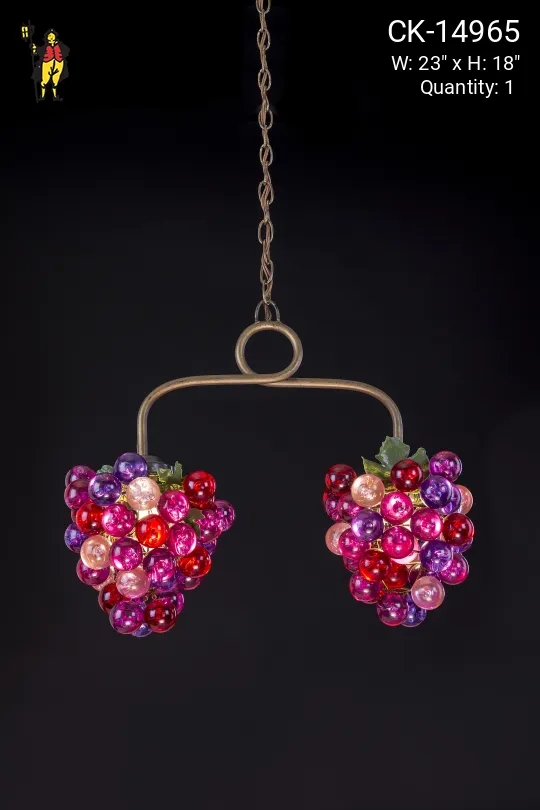 Purple Hanging Glass Grapes Fixture