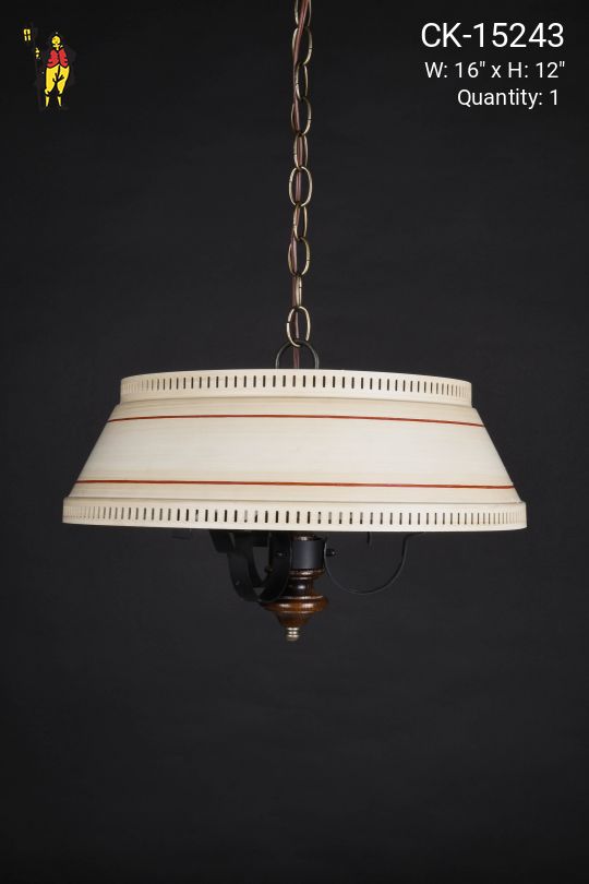 Metal Shaded Three Light Hanging Pendant