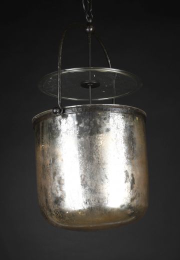 Large Distressed Glass Hanging Lantern