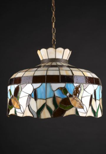 Bird Themed Art Glass Hanging Pendant