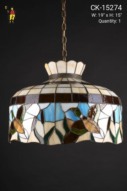 Bird Themed Art Glass Hanging Pendant