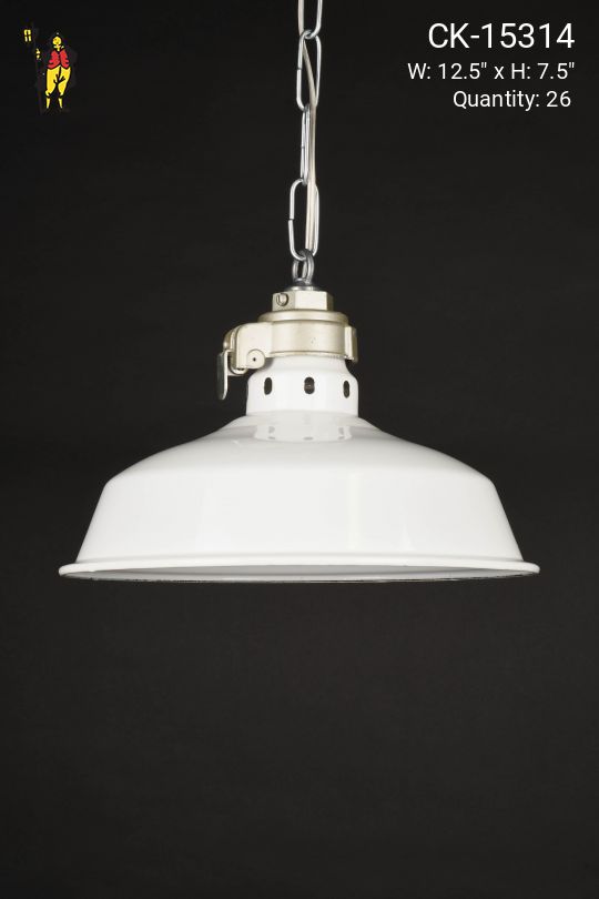 White 12.5" White Enamel Hanging RLM
