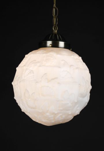 10" Decorative Molded Glass Hanging Globe