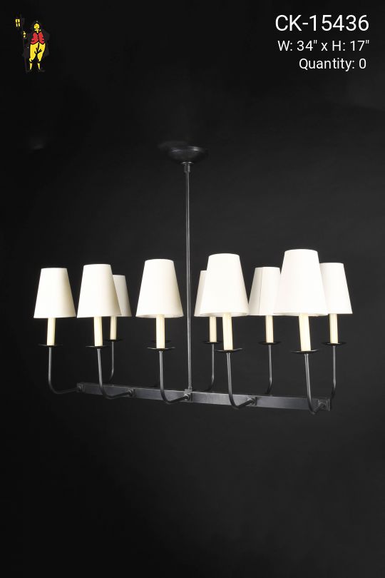 Black Ten Light Dining Room Table Chandelier
