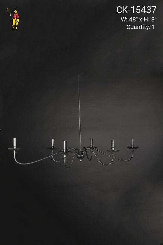 Six Light Linear Chandelier