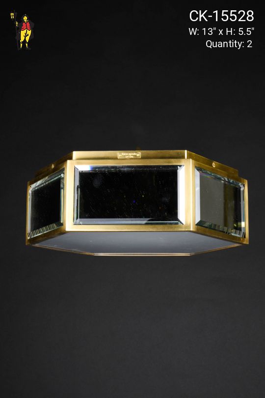 Mirrored Octagonal Flush Mount Fixture