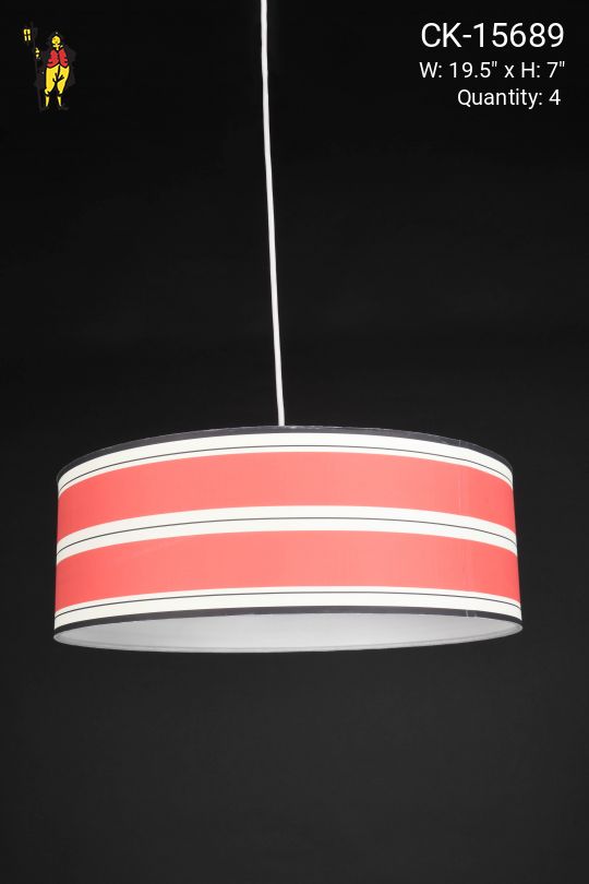 Pink & White Stripe Hanging Pendant