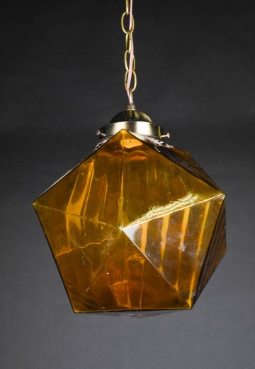 Amber Glass Multi-Sided Hanging Globe (LG)