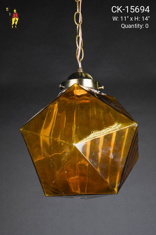 Amber Glass Multi-Sided Hanging Globe (LG)