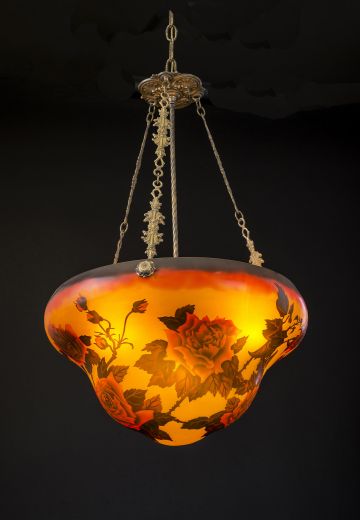 Art Glass Inverted Bowl Chandelier