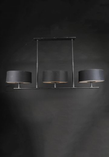Black Three Light Linear Hanging Fixture