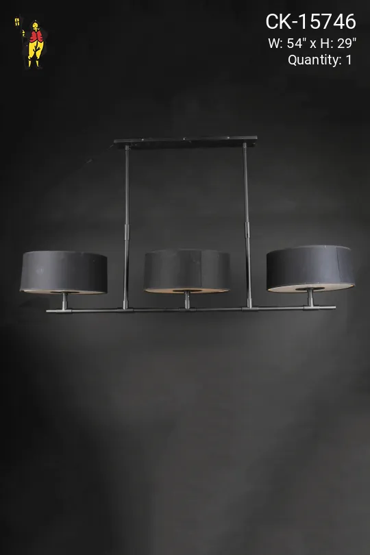 Black Three Light Linear Hanging Fixture