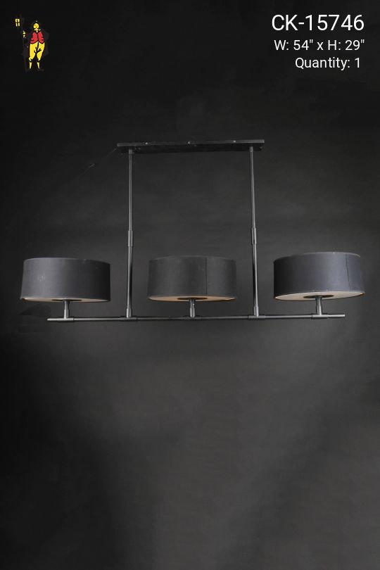 Black Three Light Linear Hanging Fixture