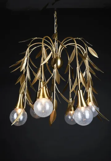 Brass Six Light Modern Hanging Fixture