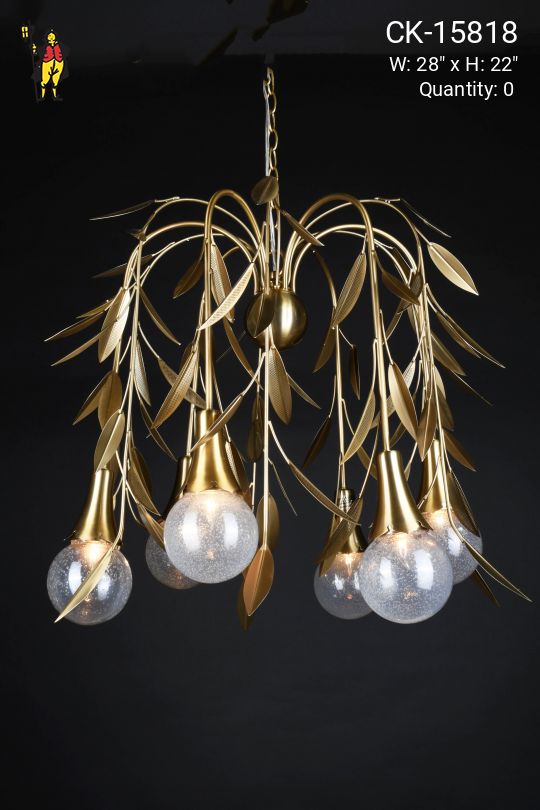 Brass Six Light Modern Hanging Fixture