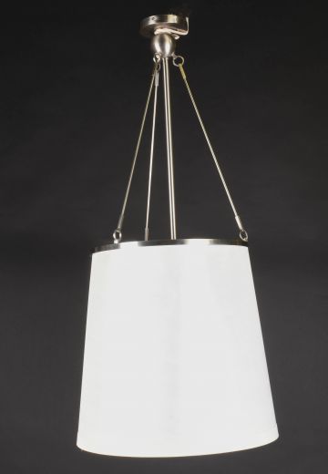 Nickel Fabric Drum Shaded Pendant