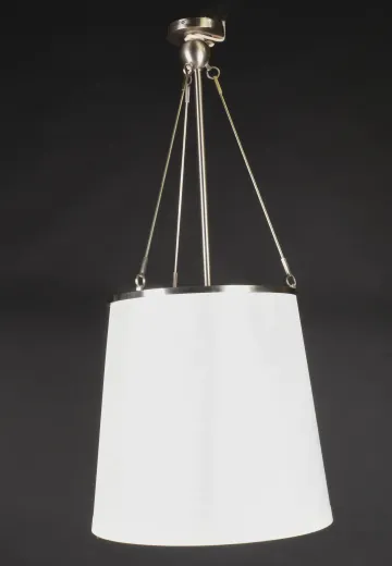 Nickel Fabric Drum Shaded Pendant