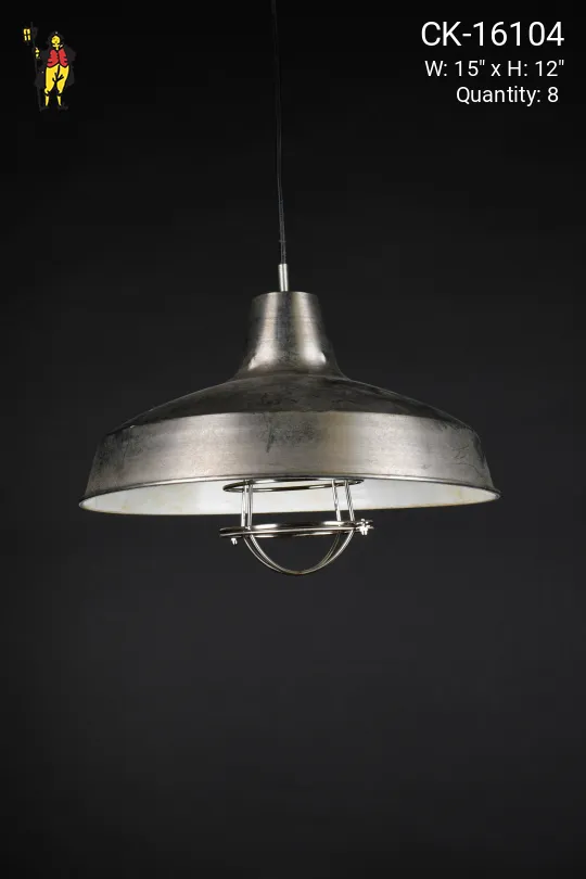 15" Distressed RLM w/Caged Bulb