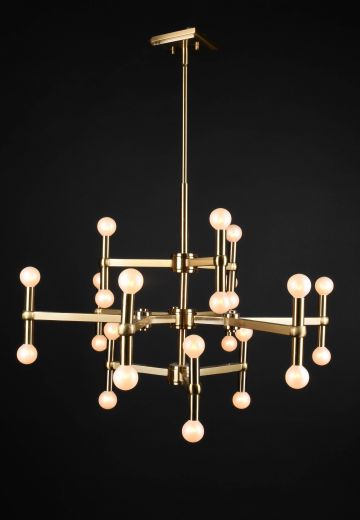 24 Light Antique Brass Sputnik Style Chandelier