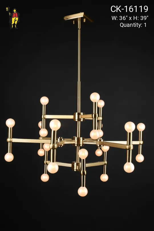 24 Light Antique Brass Sputnik Style Chandelier