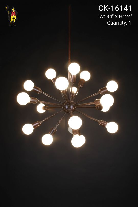 19 Light Bronze Sputnik Chandelier