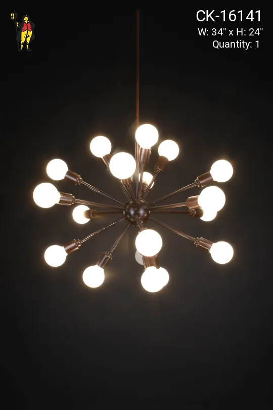19 Light Bronze Sputnik Chandelier