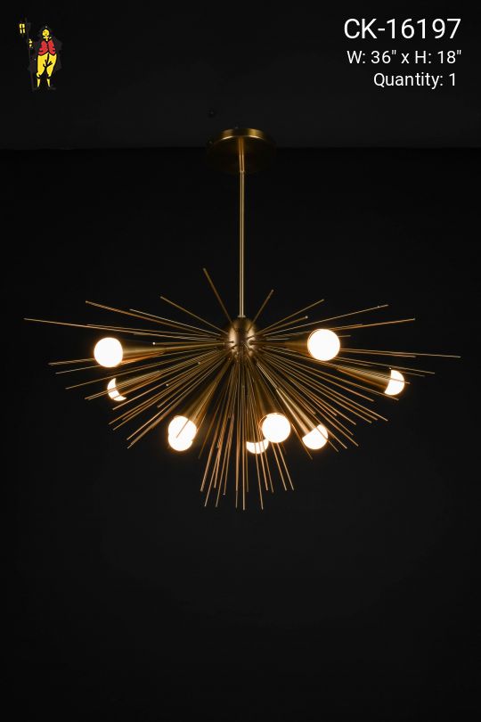 Antique Brass Mid Century Modern Hanging Fixture