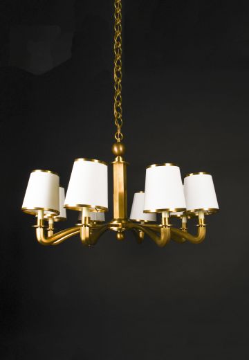 Antique Brass Eight Light Traditional Chandelier
