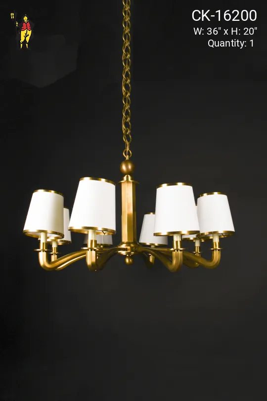 Antique Brass Eight Light Traditional Chandelier