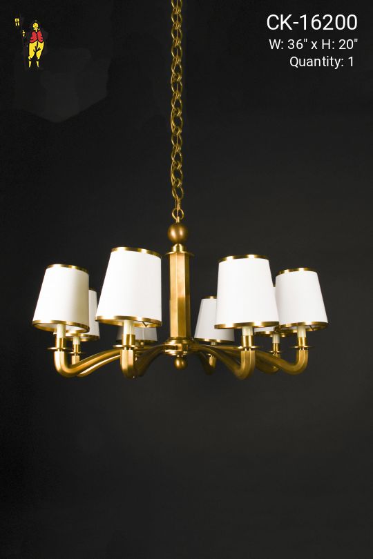 Antique Brass Eight Light Traditional Chandelier
