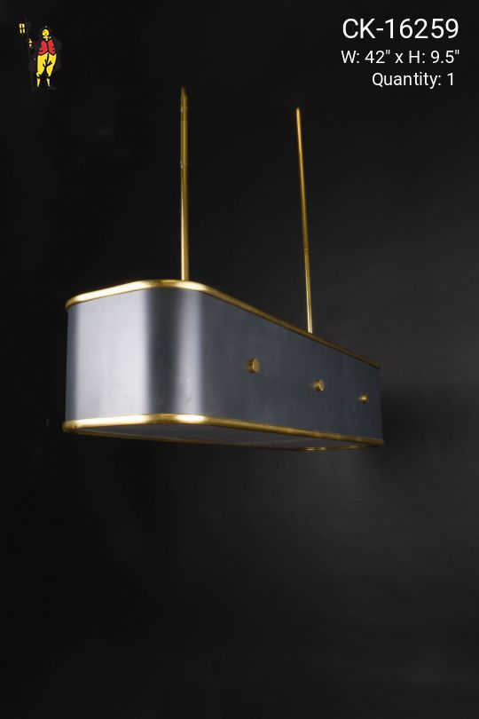 Navy Blue & Brass Linear Hanging Fixture