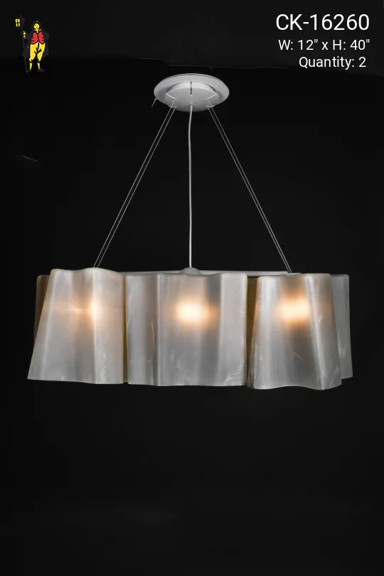 Gray Modern Glass Linear Hanging Fixture