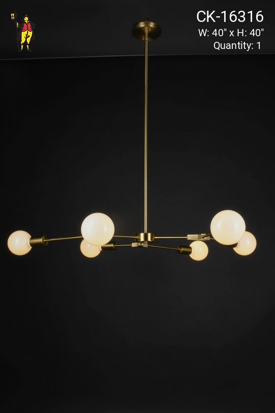 Brass Six Light Modern Hanging Fixture