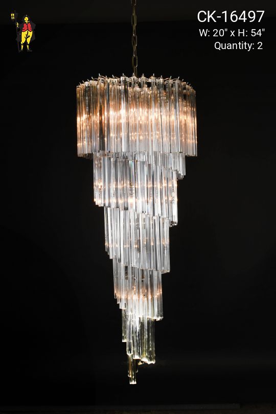 54" Tall Crystal Spiral Chandelier